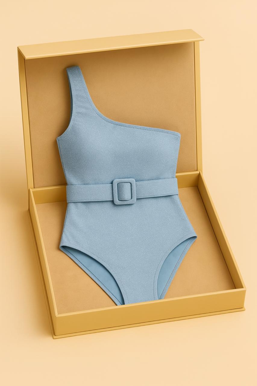 One-Shoulder Shimmer Swimsuit – Elegance Meets Modern Glam