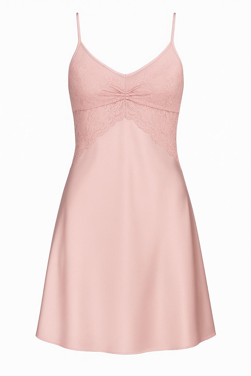 Pink Satin Lace Slip Dress – Elegant Nightwear & Lingerie Dress