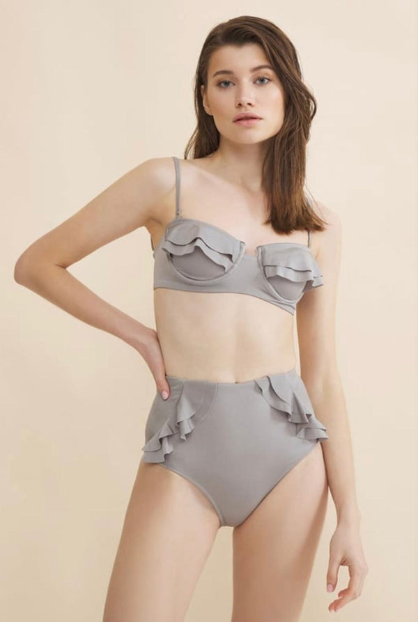 Rosé Ruffle Bikini Set
